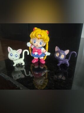 90s Sailor Moon, Luna & Artemis Adventure Doll Figures - Irwin Toys ULTRA RARE